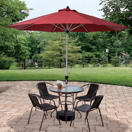 High-quality 4-piece table and chair umbrella set with optional base