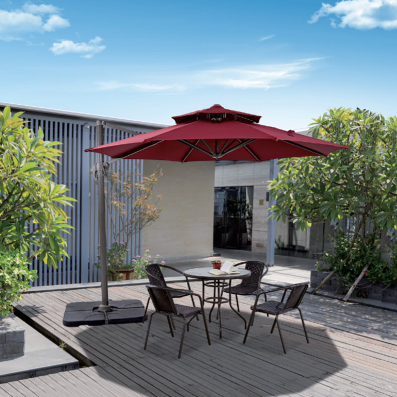 Cantilever double-top small Roman outdoor patio umbrella
