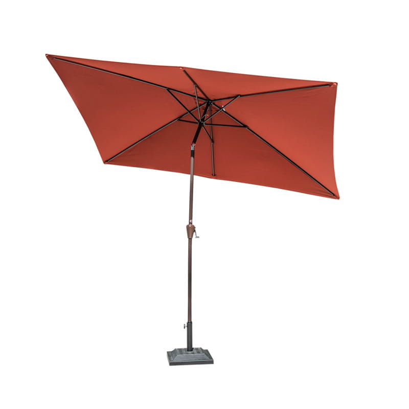 Brick red rectangular garden umbrella