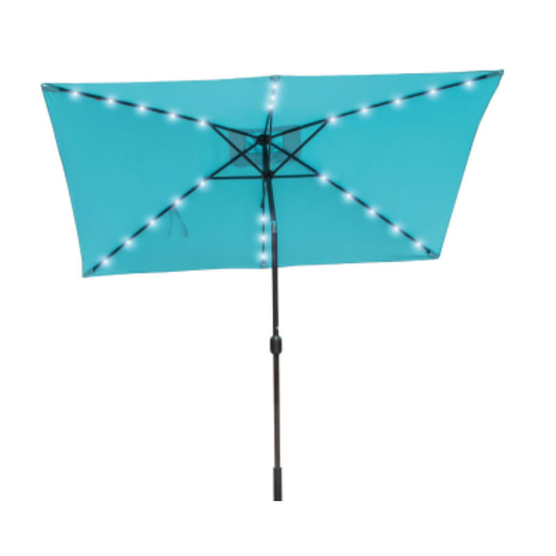 All-iron LED square center column umbrella