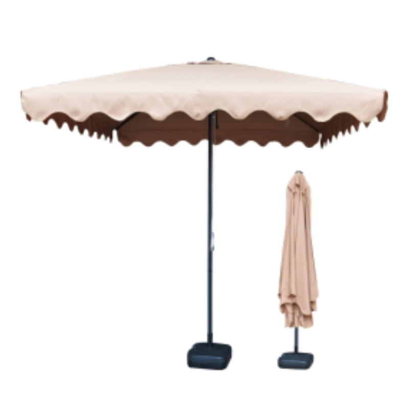 Square ruffle drawstring umbrella